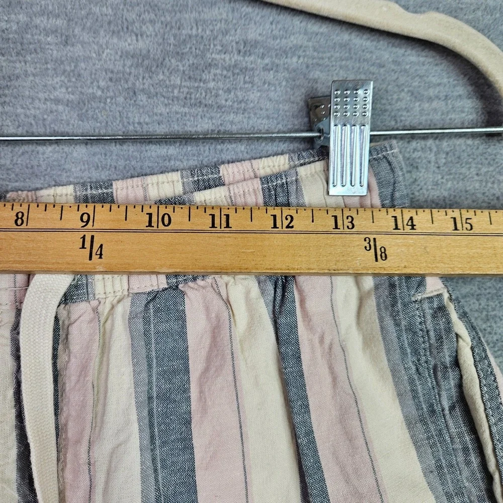 Katin Shorts Men SM Striped Drawstring Elastic Waist Casual Surf Cotton Linen